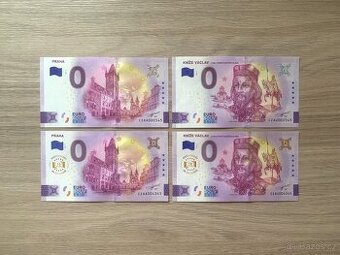 Čtveřice Eurosouvenir Praha a Kníže Václav nrml+anniversary