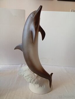 Porcelánová soška-biskvit-DELFÍN-36 cm