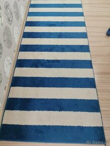 Moderní koberec, modro-bílá. Super stav - 1