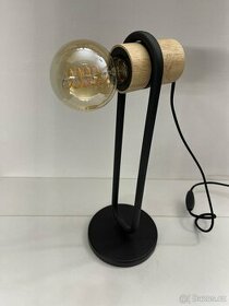 stolní lampička dřevo-kov černý