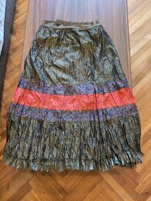 "mačkaná" khaki sukně - 1