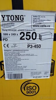 YTONG Univerzal 250 PD P3-450 - 2 palety (72 tvárnic)