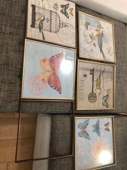 6 ramu na obrazky ctverec 40x40 zlate,medene