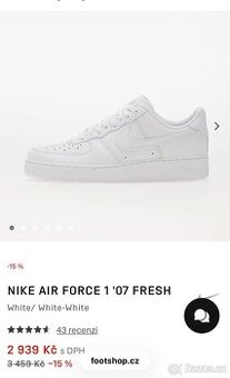 Nike Air Force 1 Bílé vel.43 (NOVÉ-NIKDY NENOŠENÉ)