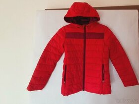 vel 134 červeno- fuchsiová lehčí zimní bunda zn. pepperts