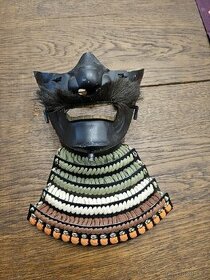 Stará Japonska válečná  samurai maska- Menpo