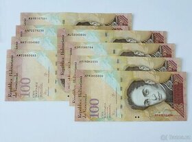 Venezuelske bolivary nominál 100, sada 8ks