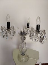 Stolní lampa skleněná, 3 ramenná - 1
