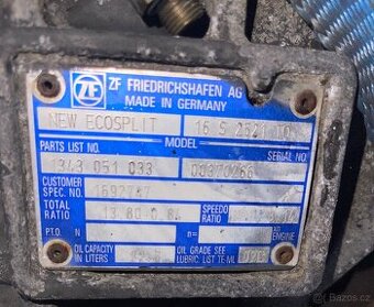 Prodam manual prevodovka z retarderem ZF NEW ECOSPLIT