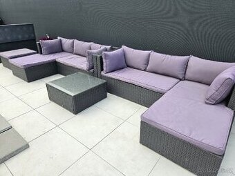 Zahradní sestava umělý ratan antracit