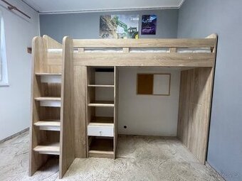 Patrová postel s úložným prostorem a matrací