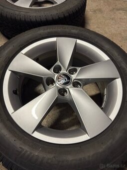 Originální disky Škoda Hadar 5x100 + zimní pneu 185/60 R15