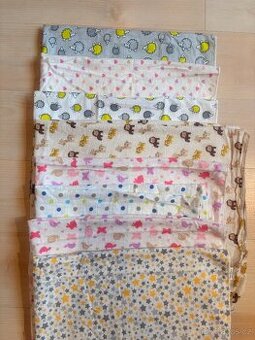 Látkové pleny T-Tomi – 9 ks 75×75 + 1 ks 120×120, nové