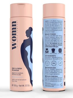 2 balení tělového pudru pro ženy Womn Intimate Comfort