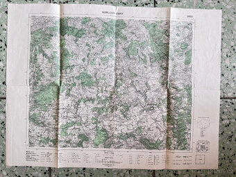 Mapa Karlovy Vary a okolí z roku 1947