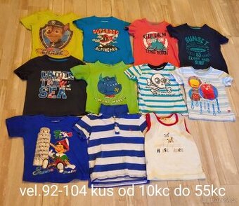 Trička 92-104, mikiny, kraťasy 92/98/104 - 1