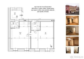 Pronájem bytu 2+kk, 56 m2, Český Brod