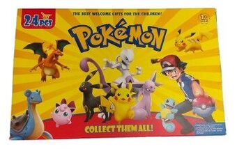 Adventní kalendář - Pokémon, obsahuje 24 3D figurek.