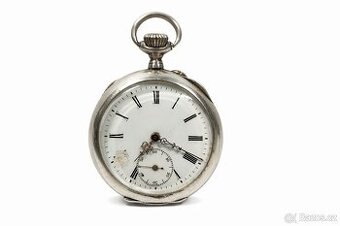 Starožitné kapesní hodinky se stříbrným pouzdrem punc 0,800