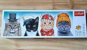 Puzzle kočky s čepicemi 500 dílků - 1