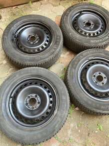 Prodám-Zimní sadu pneu+disk Michelin Alpin 5 215/60/R16 - 1