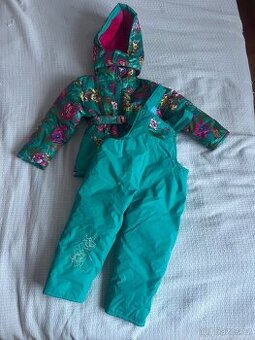 Dívčí zimní dvojdílná kombinéza/bunda s oteplovačkami 98/36m