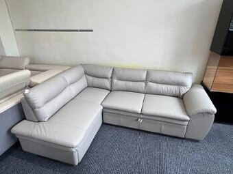 Sedací souprava rohová - rozkládací - kůže - NEPOUŽITÁ