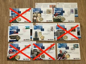 Numismatické mincovní obálky Slovensko - 2 Euro mince