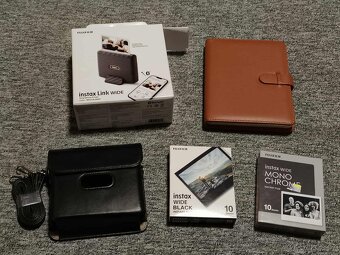 Fujifilm Instax Link Wide šedá, tiskárna, deluxe set ,náplně