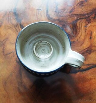 keramický svícen s modrým dekorem,  Dílo, 80.léta