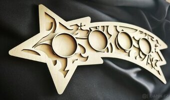 Dřevěná Vánoční Kometa Svícen