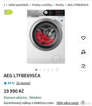 AEG 9kg 1600ot. Autodose, ProSteam, Wi-fi, 5let stará