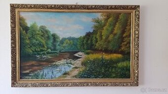 Obraz řeka mezi stromy