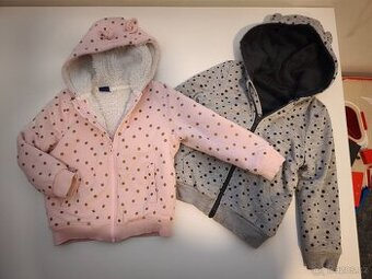 Teplé mikiny s kožíškem dvojčata páreček Lupilu vel. 110/116