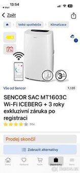 Mobilní klimatizace Sencor SAC MT1603C Wi-Fi ICEBERG