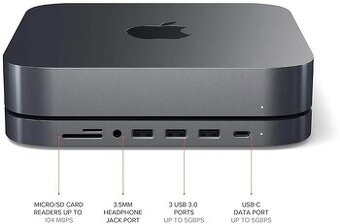 Satechi Aluminium TYPE-C Stand and Hub for Mac Mini, šedá