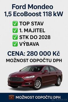 Ford Mondeo 1.5 EcoBoost 118kW | Výbava, servis, STK 01/2028