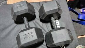 2x 45kg jednoručky hexa pogumované