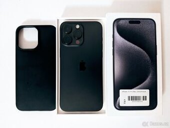 Apple iPhone 15 PRO MAX 256gb black titan TOP stav