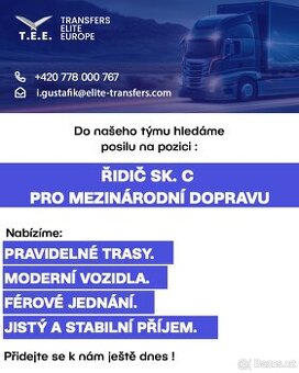 řidič sk. C – plachtové solo (CZ ↔ DE), Po–Pá