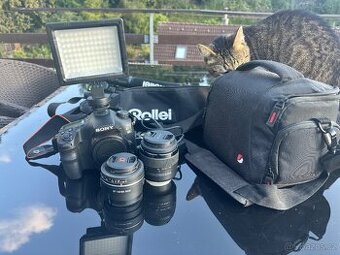 Sony Alpha SLT-A68 + příslušenství (Rollei C5i)