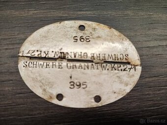 ID vojenská osobní známka Wehrmacht - těžké minomety