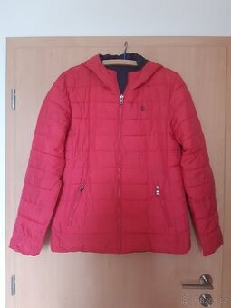 Růžová prošívaná bunda oboustranná XL
