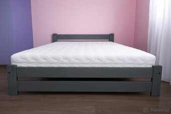 Nová postel MASIV BOROVICE ŠEDÁ 160x200cm + rošt