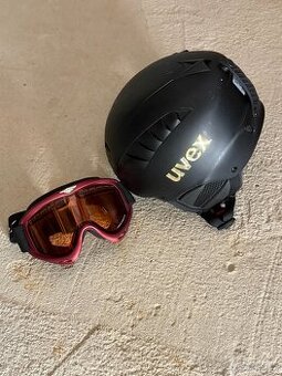🪶 Lyžařská helma Uvex + brýle Relax – velikost M (set)