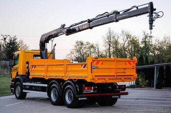 SCANIA P380 6X4 SKLÁPĚČ / VYKLÁPĚČ + HYDRAULICKÁ RUKA EU-4