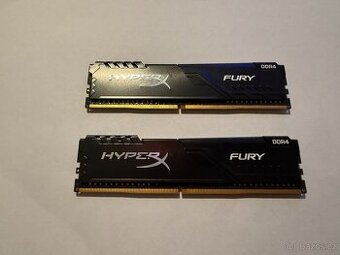 Kingston HyperX Fury 16GB (2×8GB) DDR4‑3200 CL16 – Hynix čip
