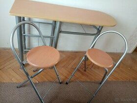 Barový stolek+ 2 skládací židličky - 1