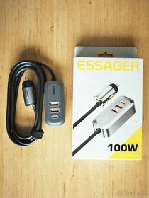 Essager PD 100 W 4 portová USB nabíječka do auta, nová