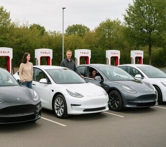 Řidič Tesla Taxi Brno